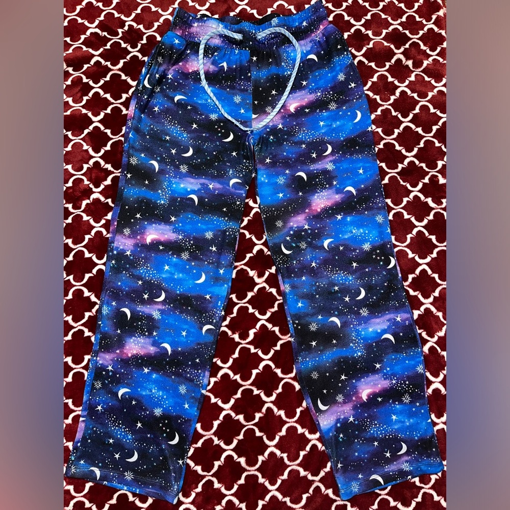 Small flowy and comfy lounging galaxy pajama bottoms🌌
